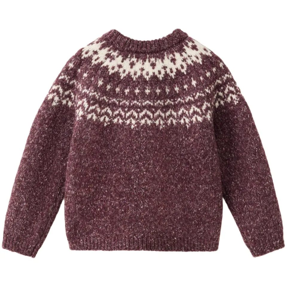 Mango Kids gebreide trui met print - donkerrood, foto 2