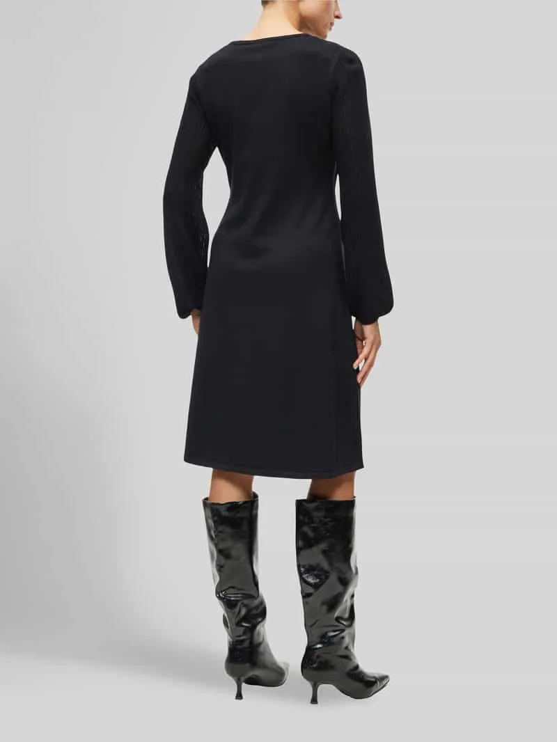 s.Oliver BLACK LABEL semi-transparante gebreide jurk zwart, foto 5