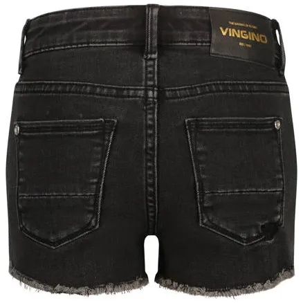 Vingino regular high waist jeansshort zwart denim, foto 2