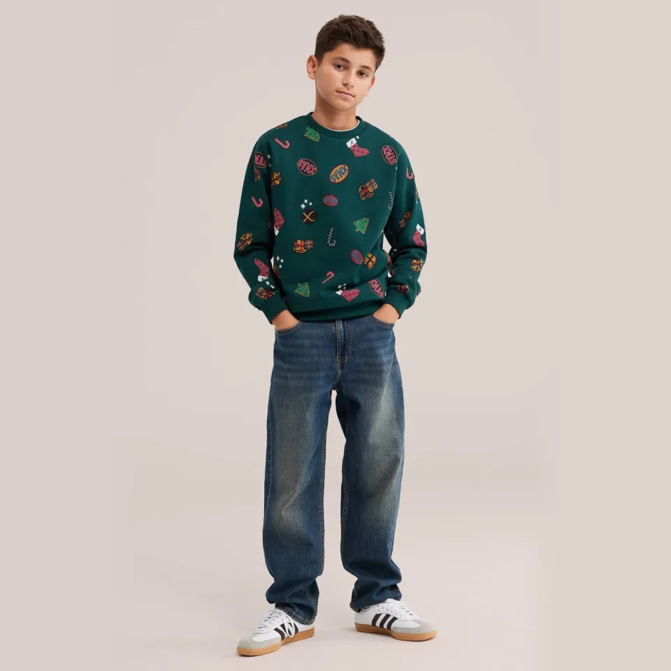 WE Fashion sweater met print - groen