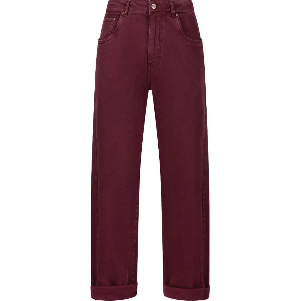 NUKUS Petra loose fit jeans - donkerrood, foto 2