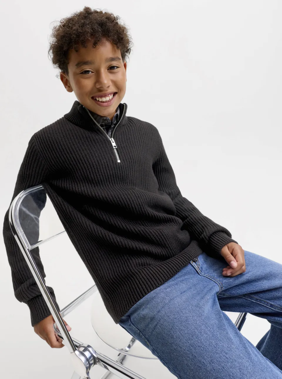 Jack & Jones JUNIOR gebreide schipperstrui - zwart, foto 5