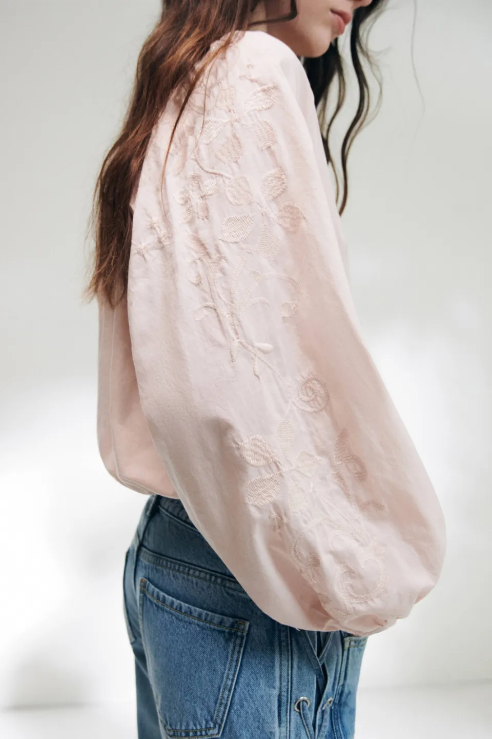 Mango Teen blousetop met borduursels lichtroze, foto 7