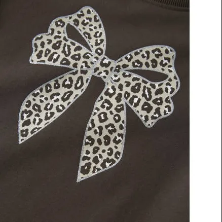 NAME IT MINI sweatjurk met ruches donkerbruin, foto 3