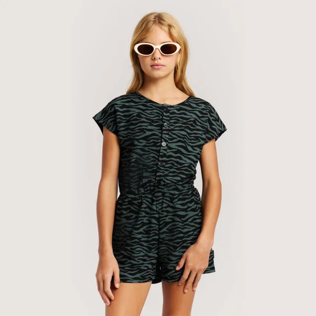 Protest playsuit groen Groen/zwart