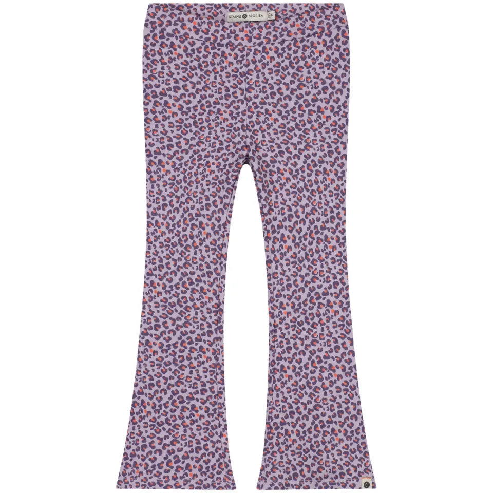 Stains&Stories flared broek met print lila, foto 2