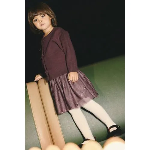 NAME IT MINI korte tule rok met print - wijnrood, foto 3