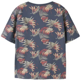 NAME IT T-shirt donkerblauw met bloemenprint, foto 2