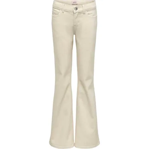 Only KIDS ONLY GIRL low waist flared jeans ecru Meisjes Stretchdenim Effen