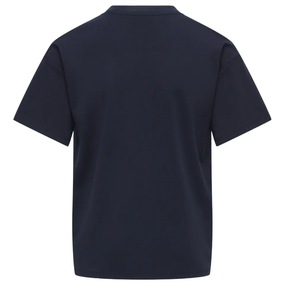 Only rechtvallend gebreid T-shirt donkerblauw, foto 2