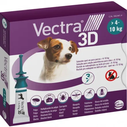 Vectra 3D S Spot-on hond 4 - 10 kg (3 pipetten) 3 pipetten