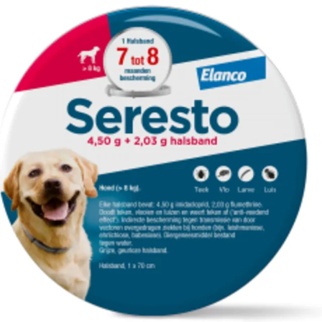 Seresto Anti Vlooien en Teken Halsband Hond Vanaf 8 kg 70 cm