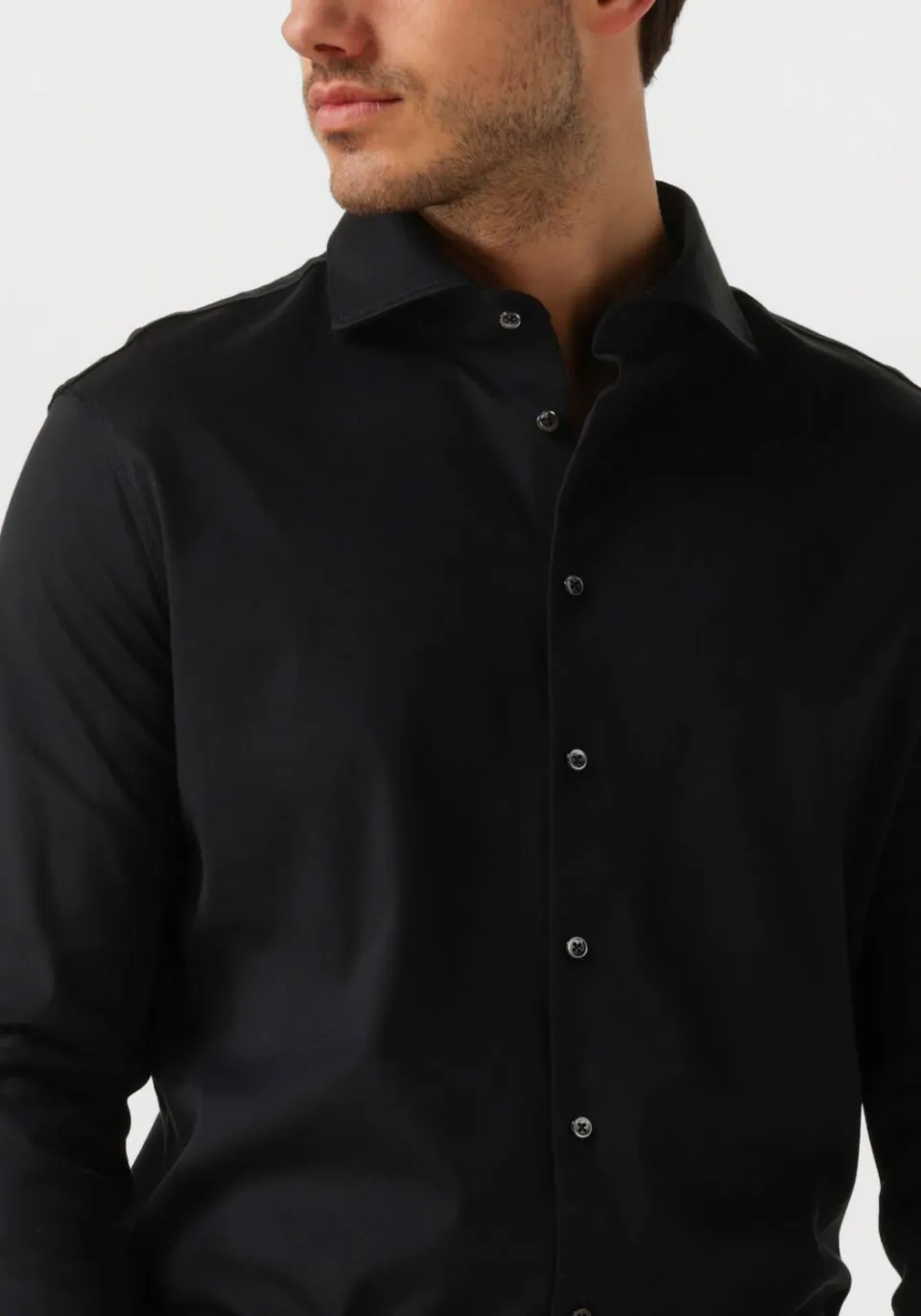 Desoto Luxury Slim Fit Jersey overhemd zwart, foto 4