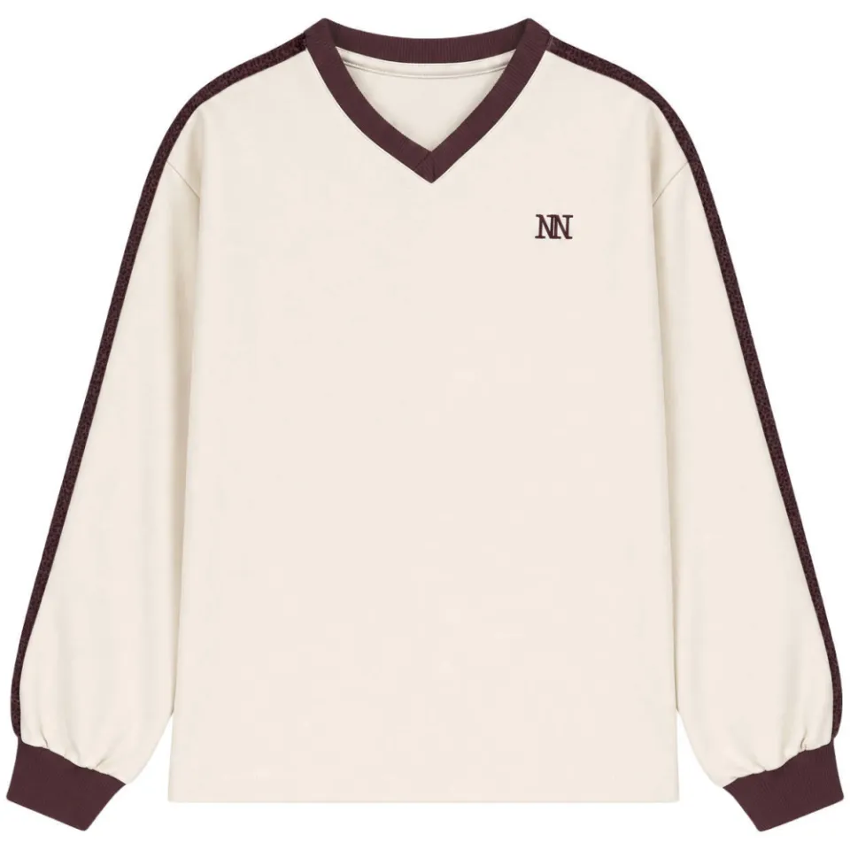 Nik & Nik longsleeve ecru met V-hals, foto 2