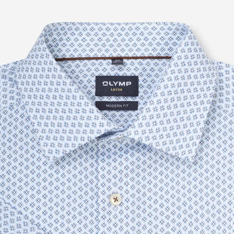 Olymp comfort casual overhemd lichtblauw blauw, foto 4