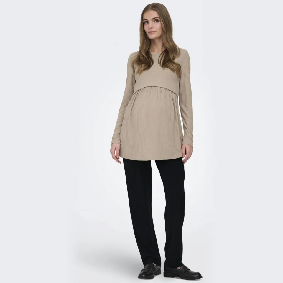 Only Maternity regular high waist zwangerschapsbroek zwart