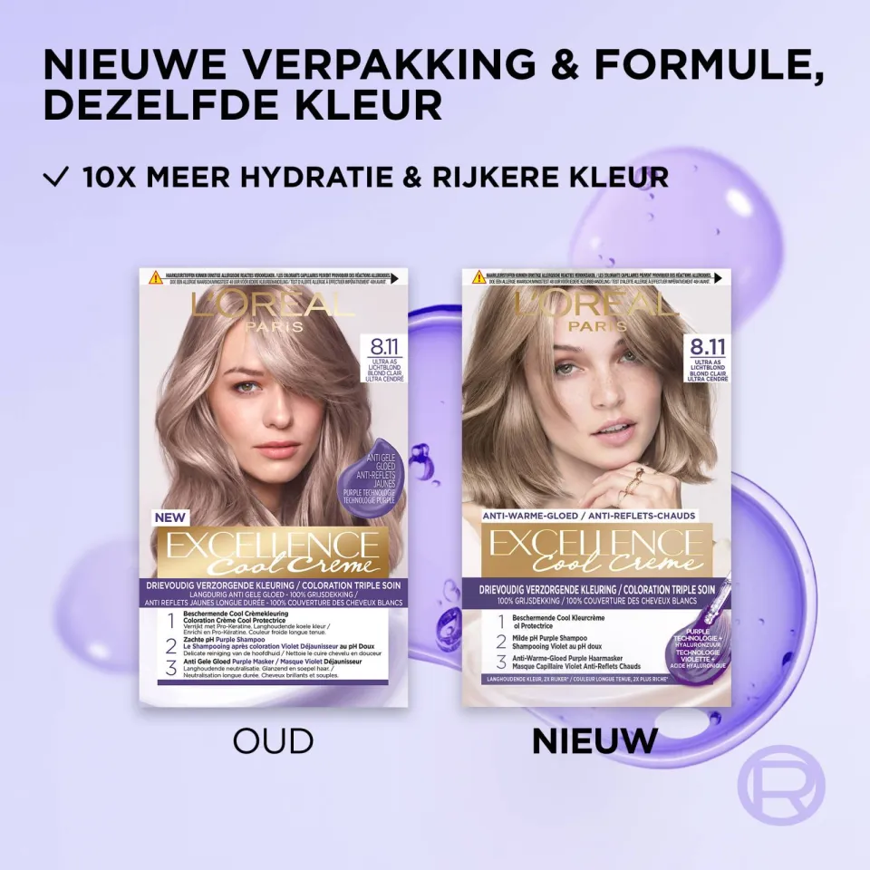 L'oréal Excellence Cool Crème haarkleuring 8.11 ultra licht asblond, foto 5