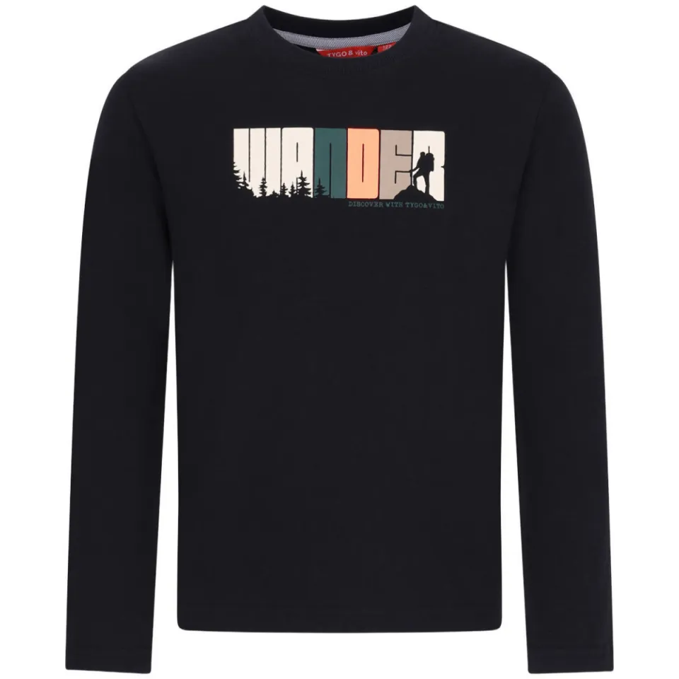 TYGO & vito longsleeve met print zwart, foto 2