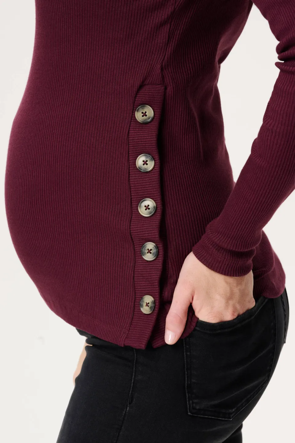 Noppies maternity zwangerschaps longsleeve donkerrood burgundy, foto 6
