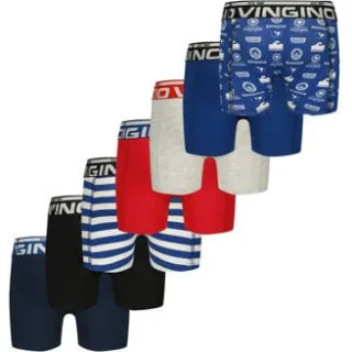 Vingino boxershorts set van 7 blauw rood zwart, foto 3