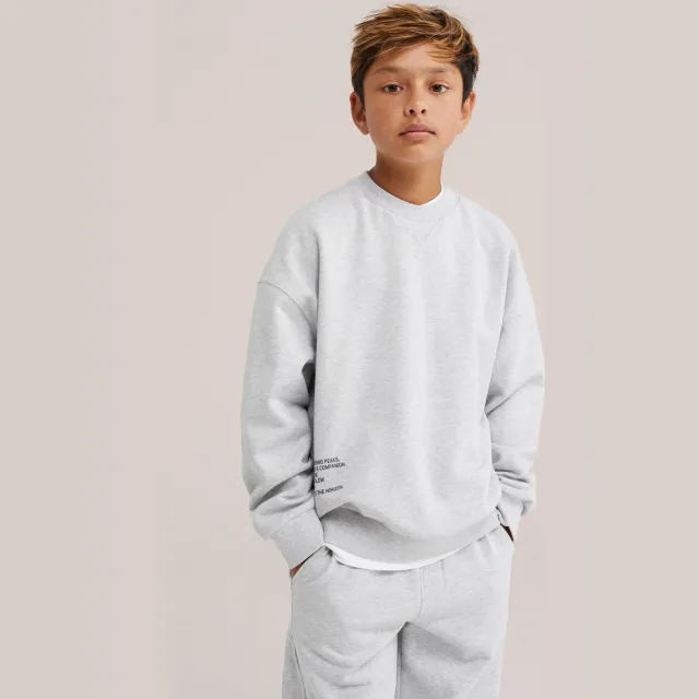 WE Fashion sweater met backprint - grijs Grijs melange