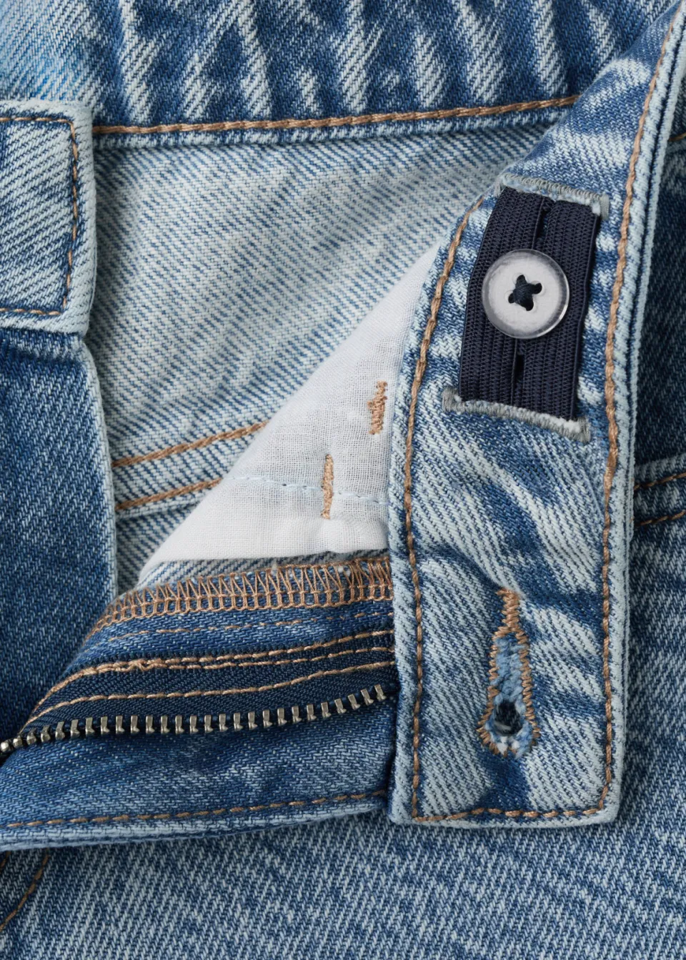Mango Kids regular waist jeansshort medium blue, foto 6