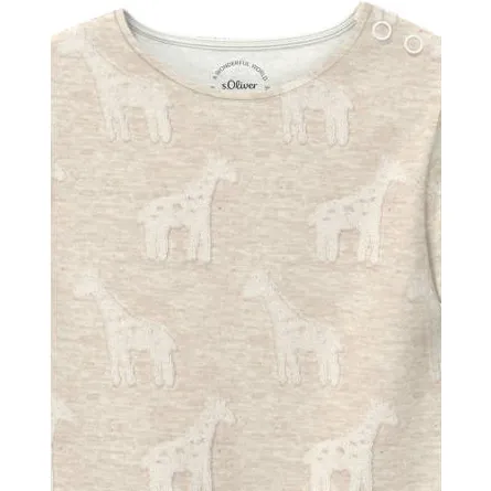 S.Oliver rechtvallende longsleeve met print beige, foto 2