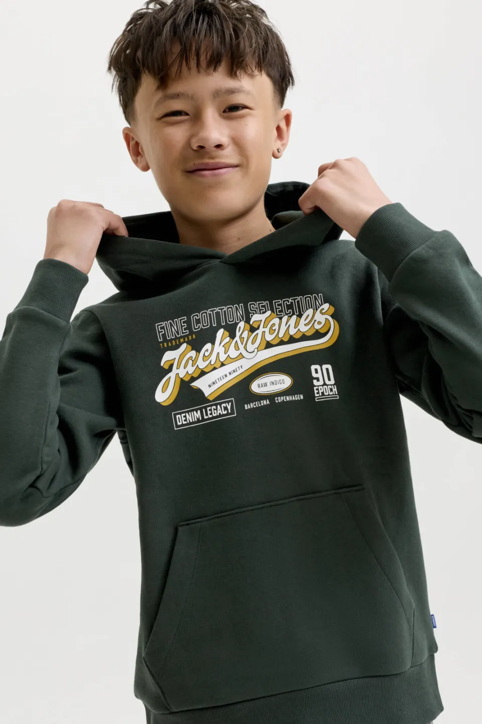 Jack & Jones JUNIOR hoodie met logo - donkergroen, foto 5