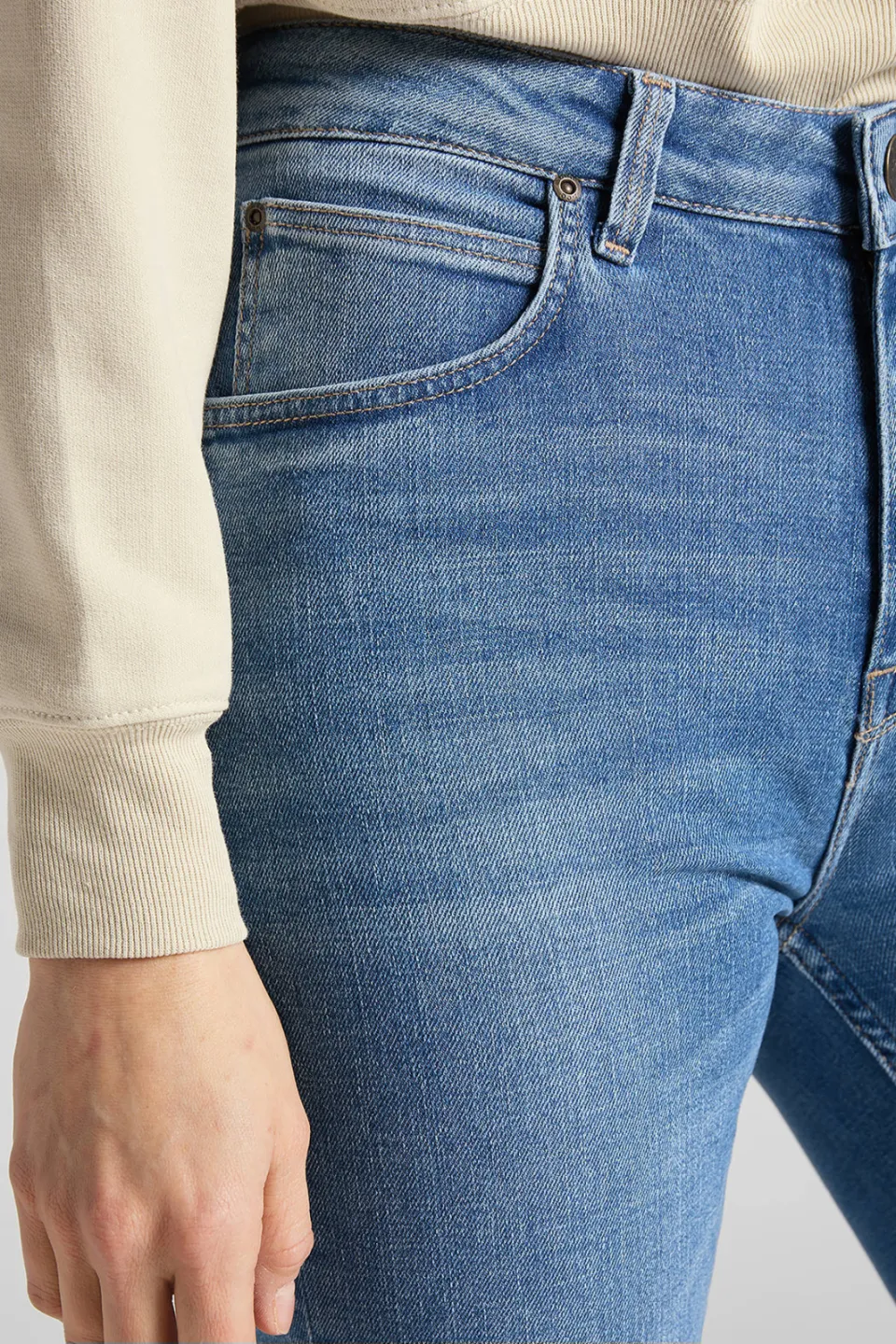 Lee high waist flared jeans Breese light blue denim, foto 6