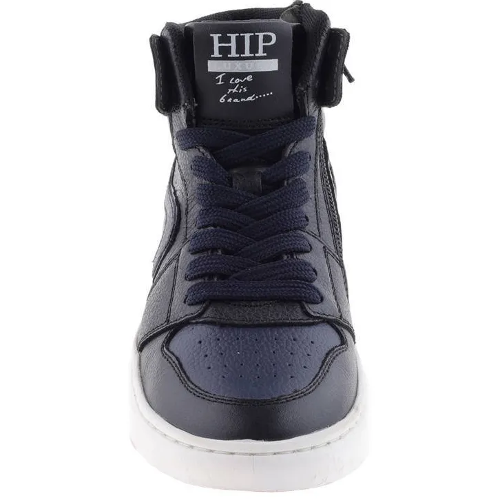 Hip leren sneakers - donkerblauw/zwart, foto 2