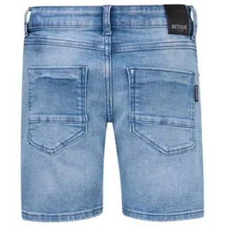 Retour Jeans straight regular waist jeansshort lichtblauw blue grey denim, foto 2
