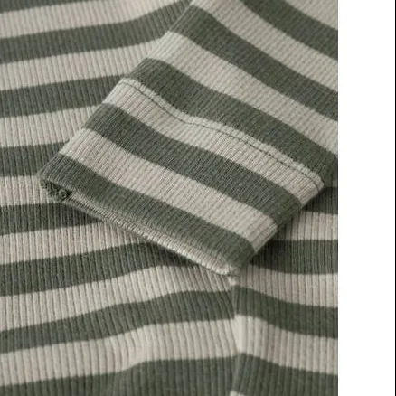 NAME IT Baby gebreide gestreepte legging olijfgroen, foto 5