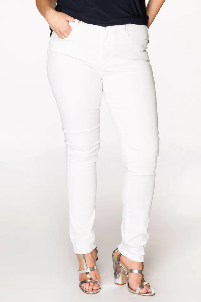 Yoek high waist shaping skinny jeans wit, foto 3