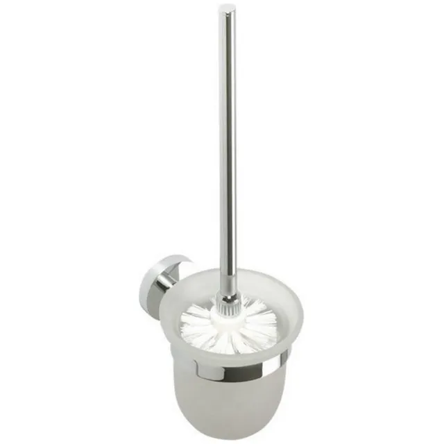 Sapho Toiletborstelhouder Sapho X-Round Hangend 11x39 cm Chroom / Melkglas