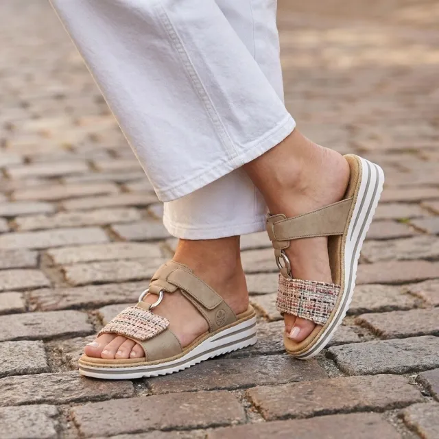 Rieker V06P9 slippers beige, foto 8