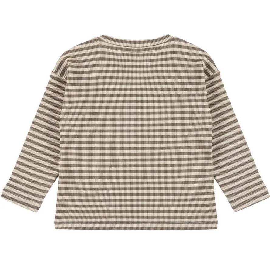 Dirkje gestreepte longsleeve bruin/beige, foto 2
