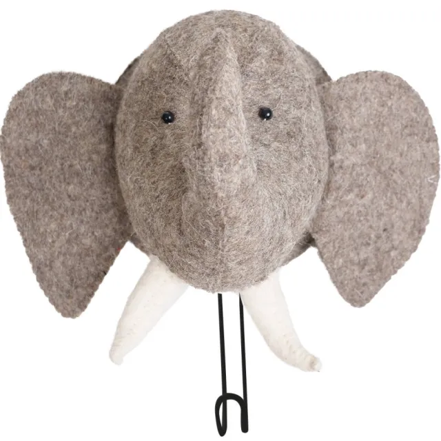 Kidsdepot wandhaak olifant grijs