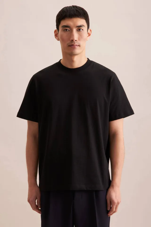 Seidensticker regular fit T-shirt zwart