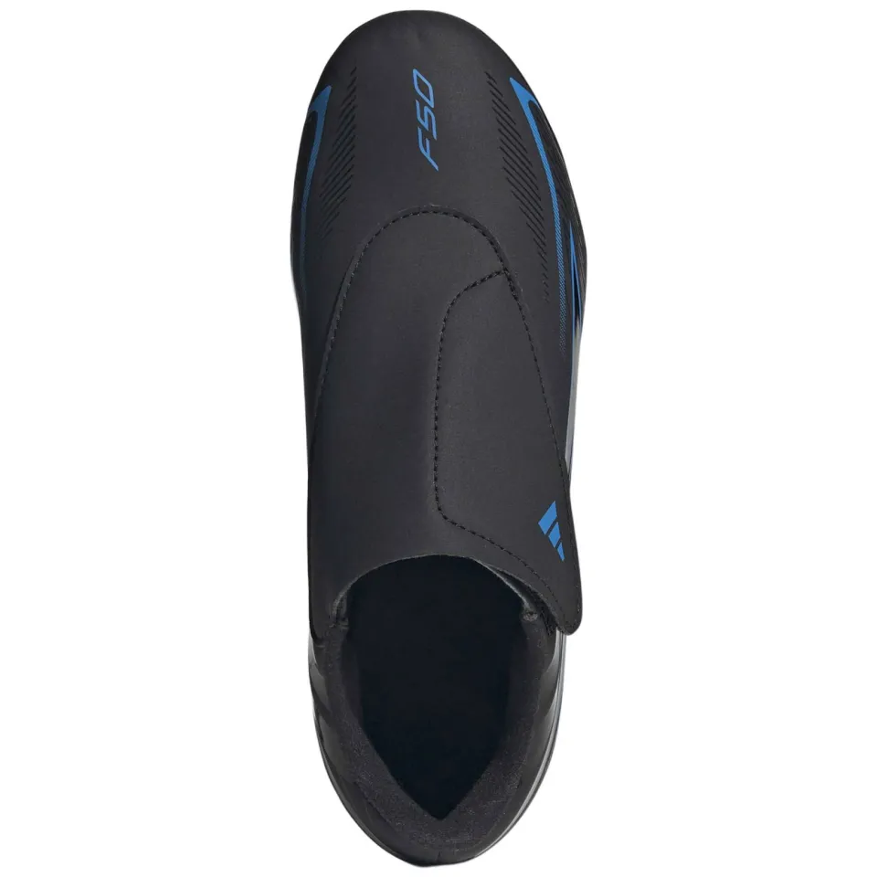 Adidas Performance F50 Hyperfast Club junior imitatieleren voetbalschoenen - zwart/blauw, foto 2