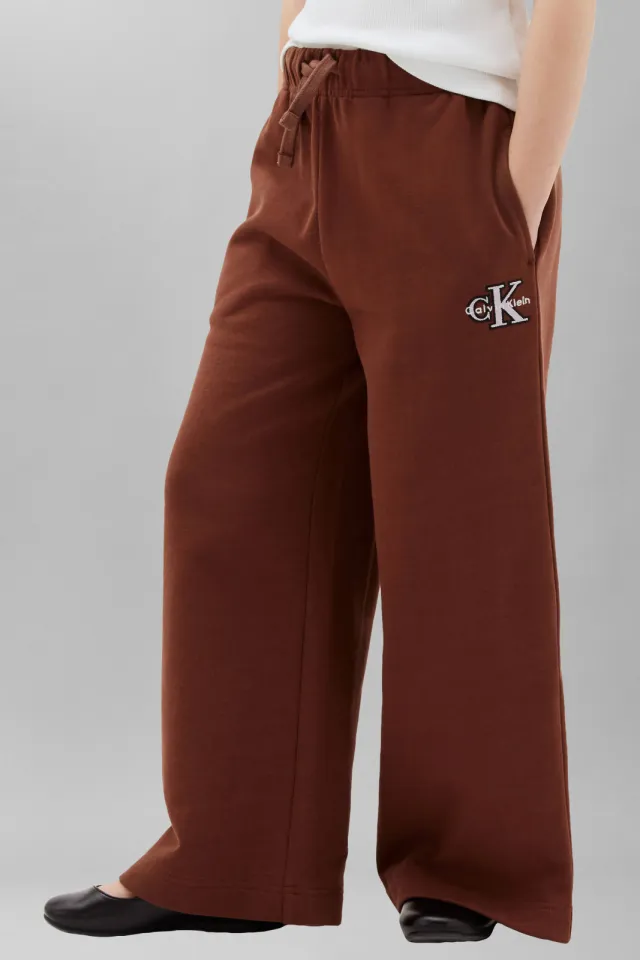 Calvin Klein wide leg sweatbroek bruin, foto 4