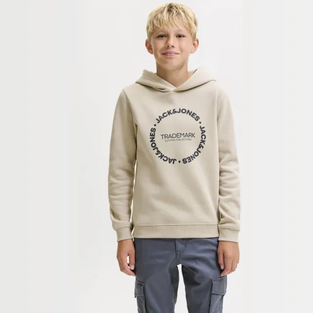 Jack & Jones JUNIOR hoodie met logo - beige Greige