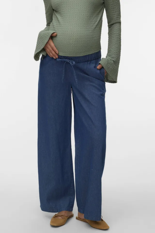 Mamalicious straight zwangerschapsbroek medium blue denim, foto 3