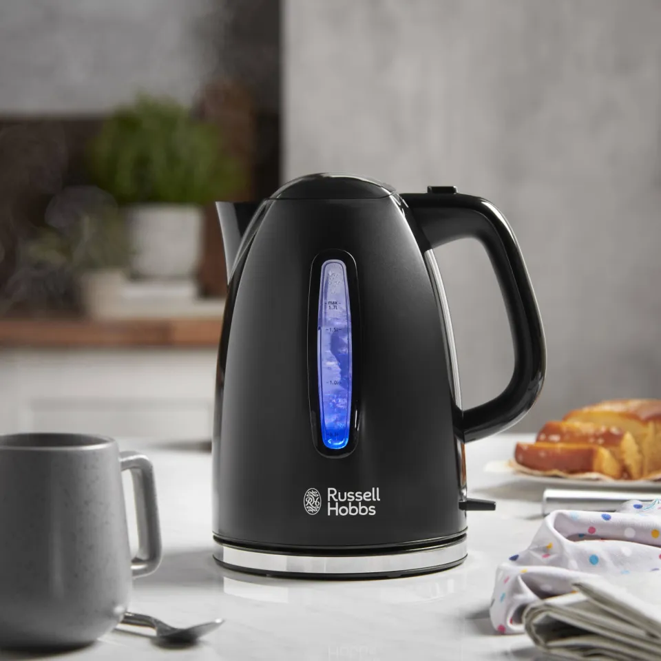 Russell Hobbs waterkoker textures plus+ - zwart - 22591-70, foto 2