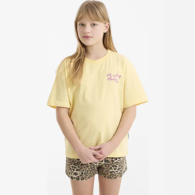 Me & My Monkey oversized T-shirt geel