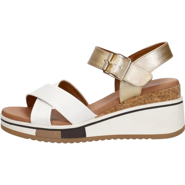 Sub55 sleehak sandalen wit goud, foto 2