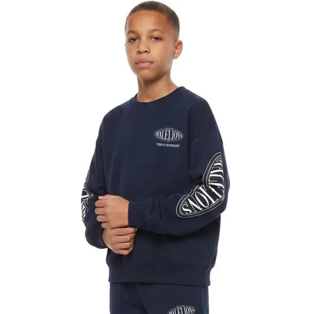 Malelions sweater met backprint - donkerblauw