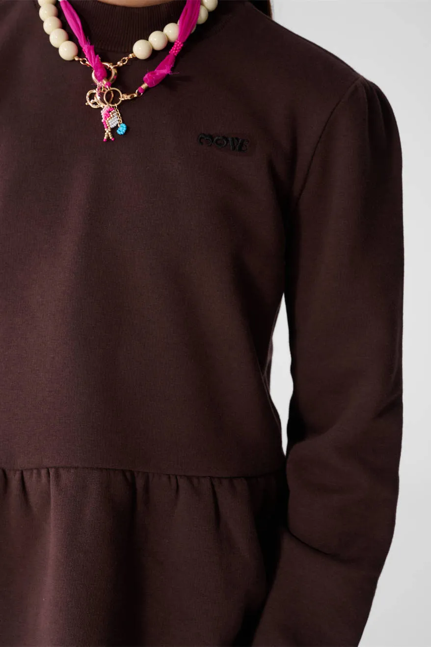Shoeby sweater met peplum - donkerbruin, foto 7