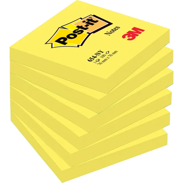 Post-It Notes Memoblok post-it 654 76x76mm neon geel 100 vel