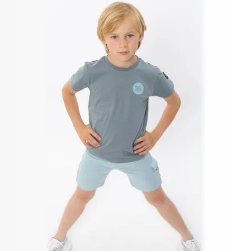 No Way Monday t-shirt met backprint grijsblauw, foto 2