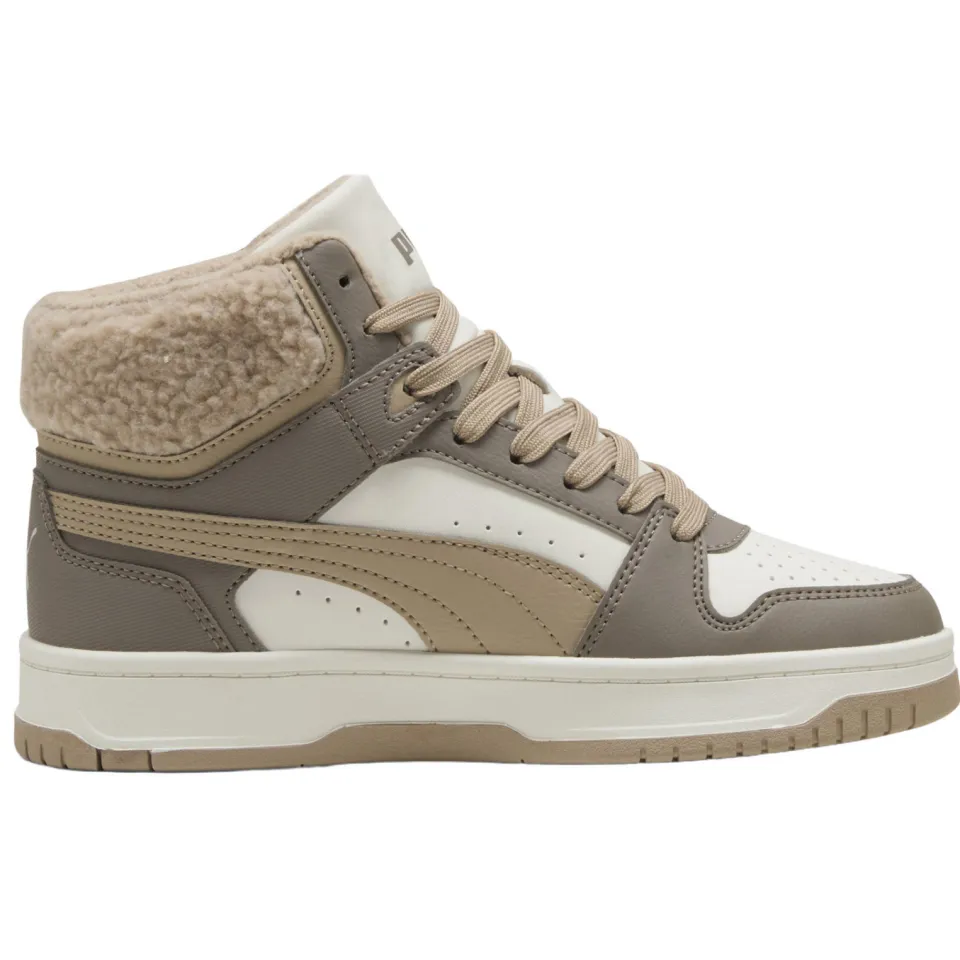 Puma Rebound Slam Mid Cozy Jr hoge sneakers grijsbruin Grijsbruin/ecru